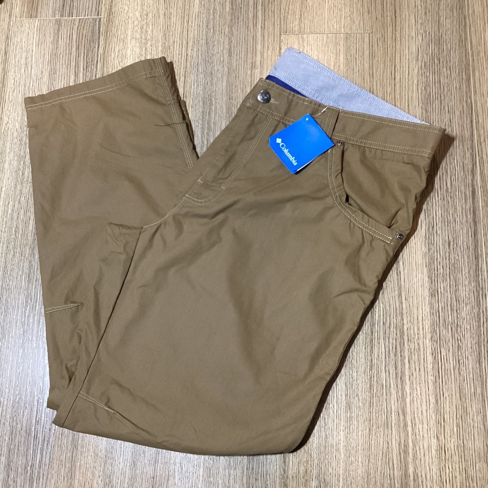Columbia Chatfield Range Mens 44x32 Beige 5 Pocket Pants Outdoor Hiking- ‎ NWT